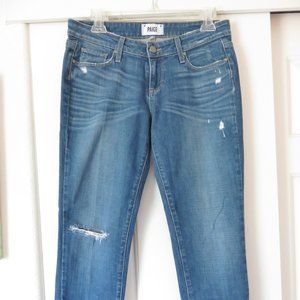 Paige Jimmy Jimmy Crop Distressed Jeans Medium Blue Size 26/4